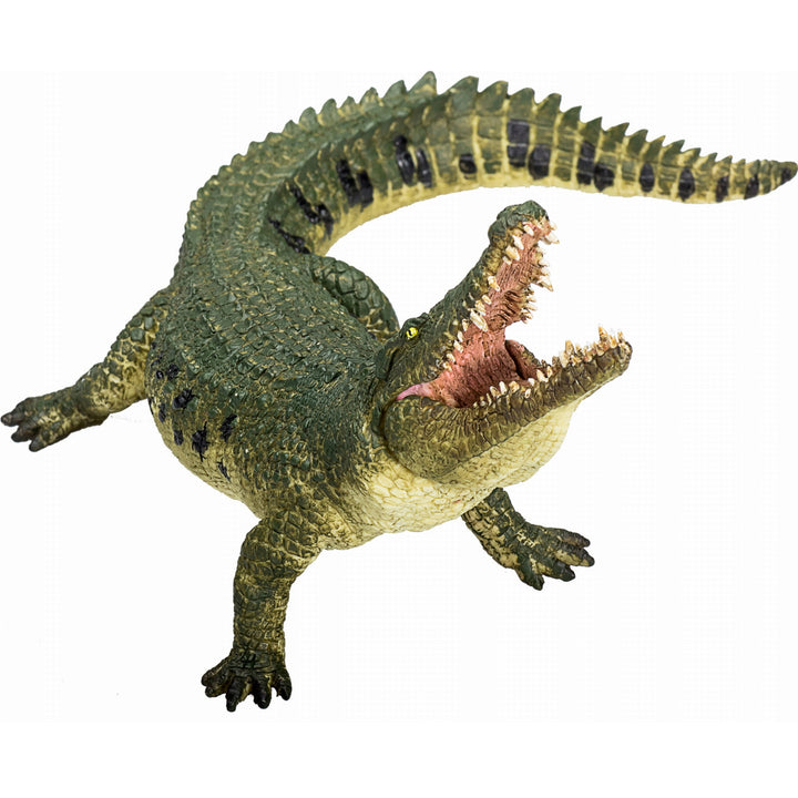 Animal Planet Tierfifur Spielfigur - Krokodil mit offenem Maul Figur – 15 cm x 13 cm x 8 cm - detailgetreu u. handbemalt - qualitativ u. Sicher