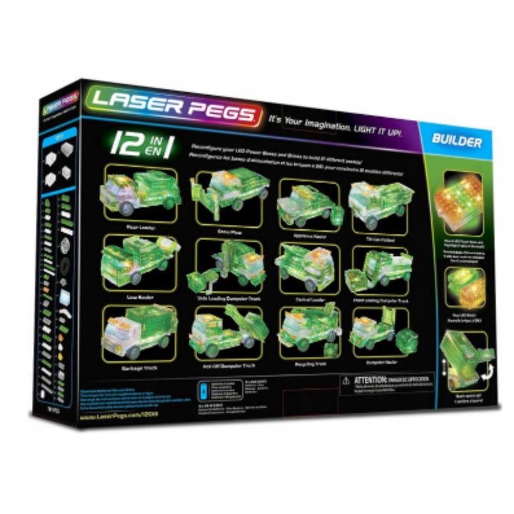 Recycling Fahrzeuge 12 Modelle Laser Pegs LED bricks