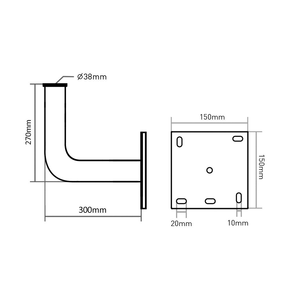 Antennenhalterung Halterung für Satellitenschüssel Wandhalter Masthalterung Wandausleger Wandbefestigung (30cm Wandabstand)