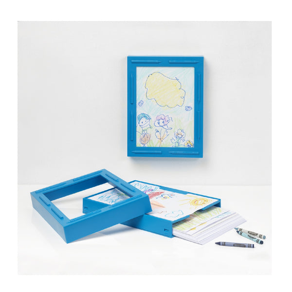 Crayola 74110802 Crayola Bilderrahmen Foto Zeichnungen Wandhalterung Freistehend A4 US Letter Size - Blau