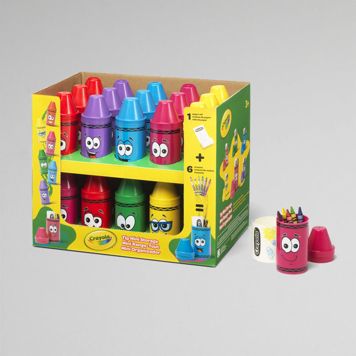 Crayola 74140001 Crayola Tip Storage Mini Container Set 6 Buntstifte + Papierrolle 6 Farben Random Mix