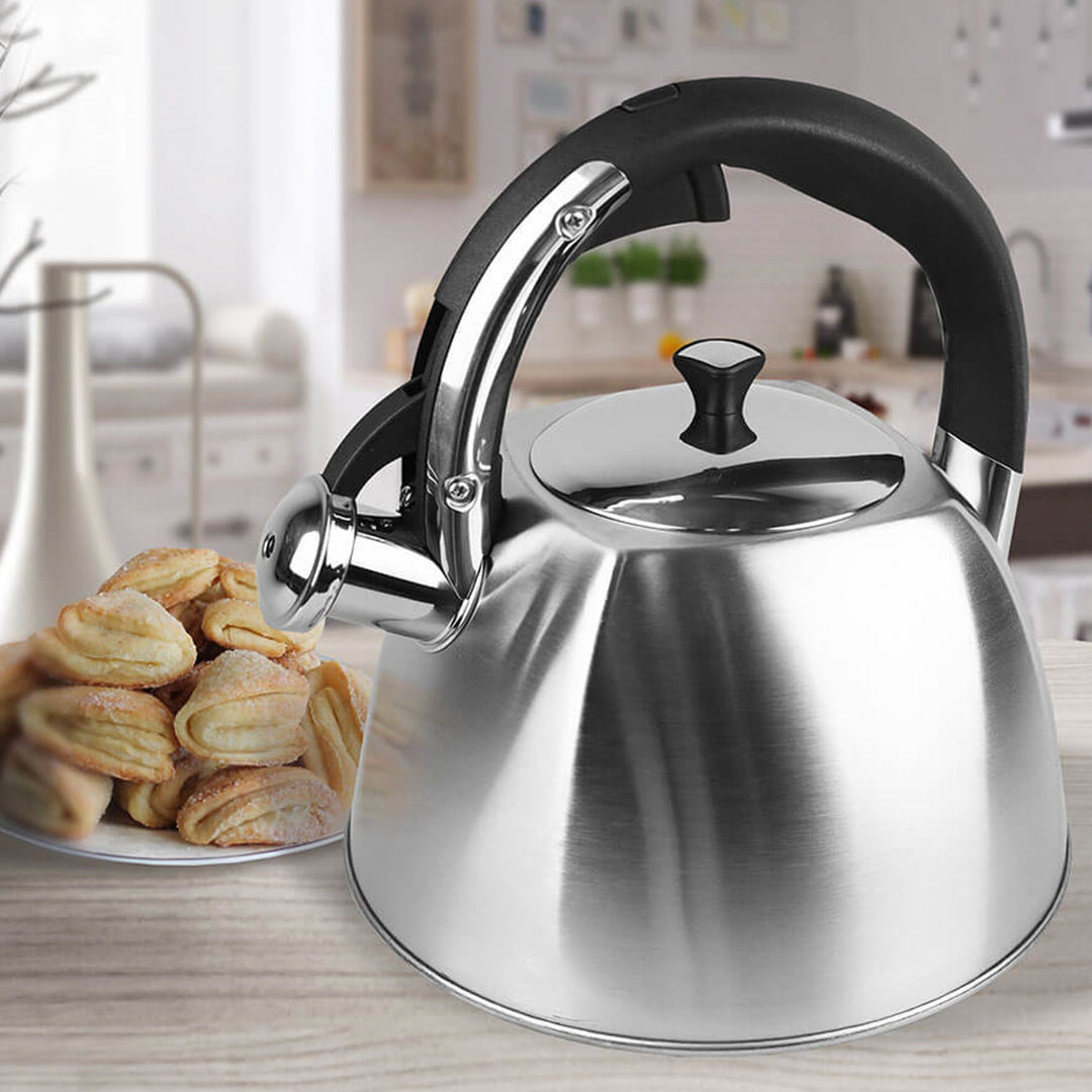 Wasserkessel mit Deckel und Pfeifton 2,2L Hochwertiger Edelstahl Pfeif – Euroelectronics DE