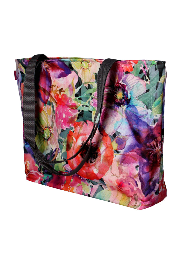 Holi Schultertasche mit Reißverschlus Damen Shopper Passend für A4 Tragetasche Tasche mit Motiv Flora