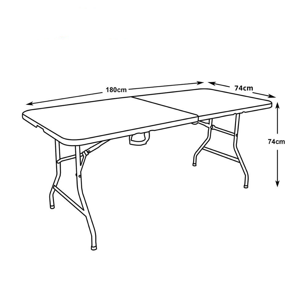 Klapptisch Falttisch Camping Tisch Campingtisch Gartentisch Buffettisch mit Traggriff 180x74x74cm max. 200kg