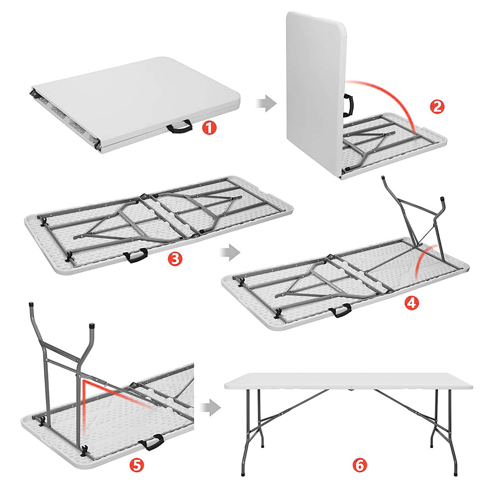 Klapptisch Falttisch Camping Tisch Campingtisch Gartentisch Buffettisch mit Traggriff 180x74x74cm max. 200kg