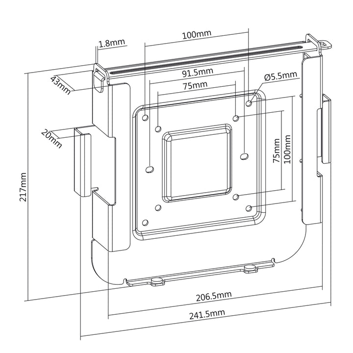 Maclean MAC Mini Halterung, VESA 75X75/100X100, für MAC Mini nach 2014, MC-473