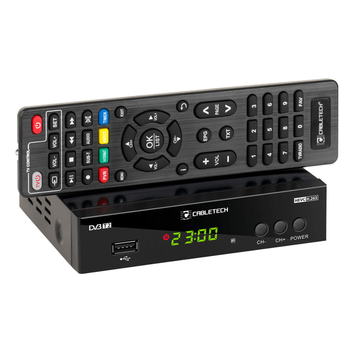 DVB-T2/C HEVC H.265 Digitaler Terrestrischer TV-Decoder DVB-T2 mit Fernbedienung FullHD HDMI USB 2.0 EPG PVR Timeshift