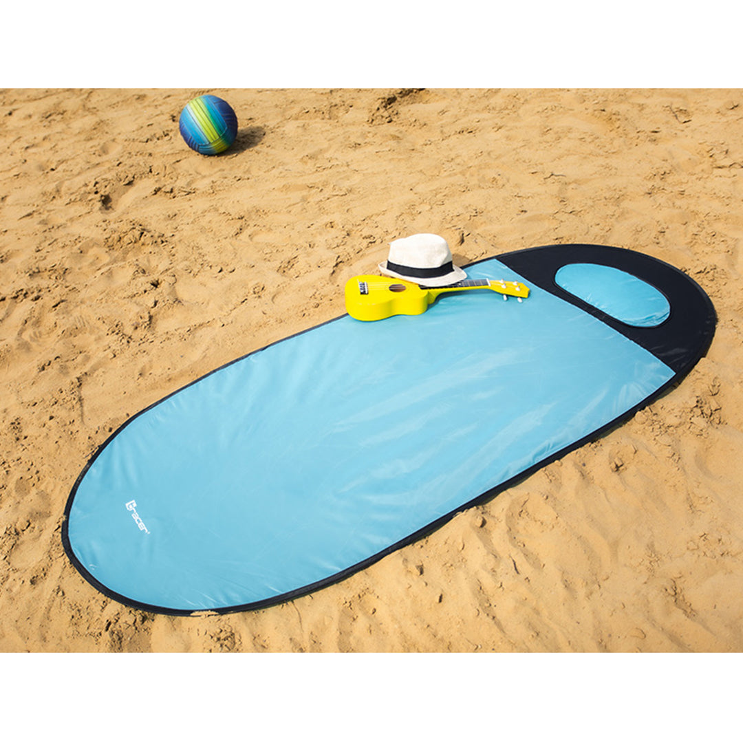 Stranddecke Picknickdecke 180x80cm Strandmatte Outdoor Decke Wasserdicht Faltbar Tragbar Blau