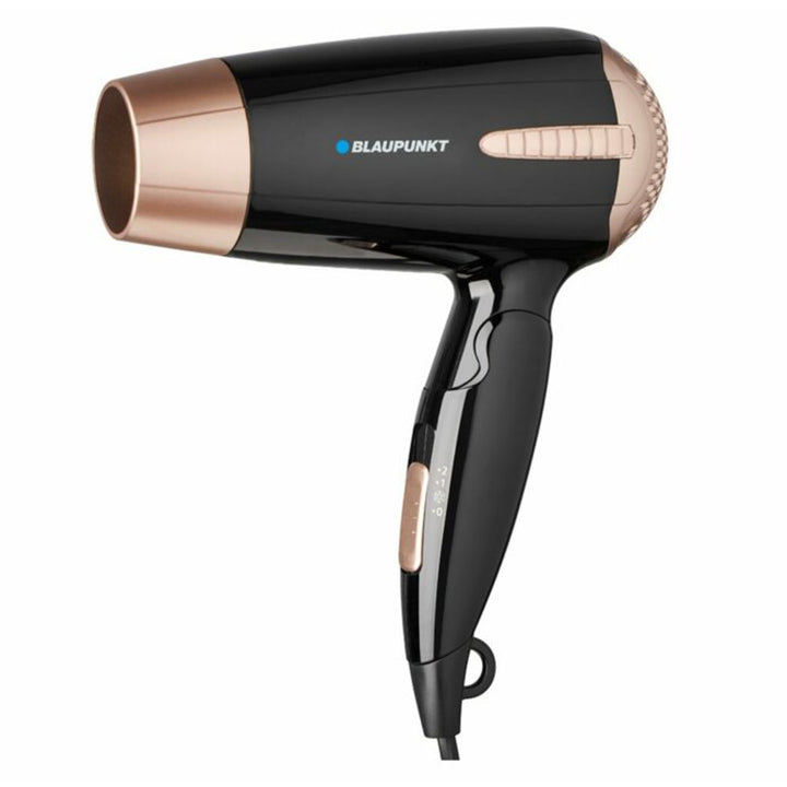 Haartrockner mit zwei Gebläsestärken 1200 W Drei Temperaturniveaus Klappbarer Griff Kaltluft-Funktion schwarz/kupfer