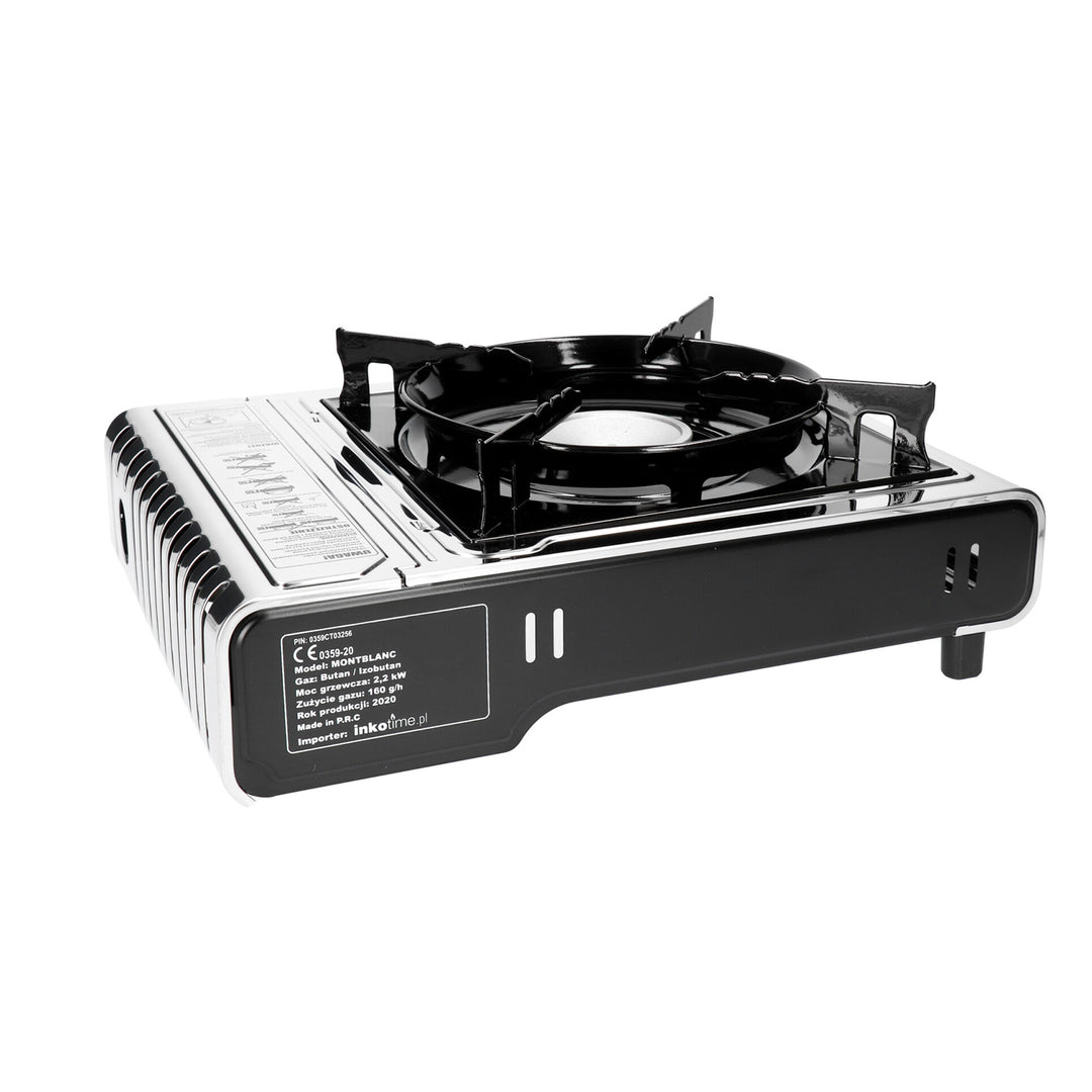 Gaskocher 2,2kW mit Gasherdkreuz  Campingkocher Gasverbrauch 160 g/h Piezozündung