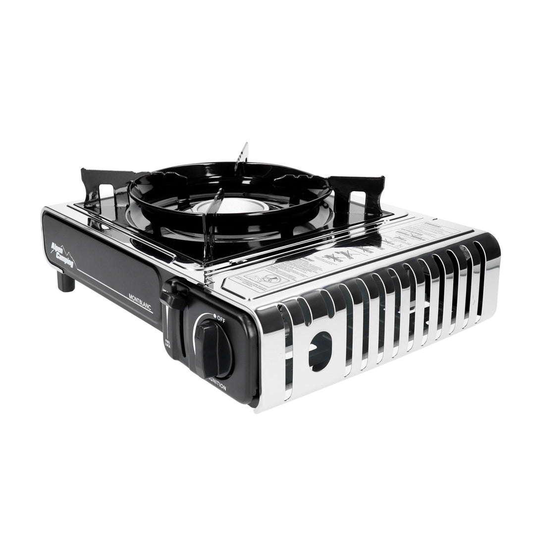 Gaskocher 2,2kW mit Gasherdkreuz  Campingkocher Gasverbrauch 160 g/h Piezozündung