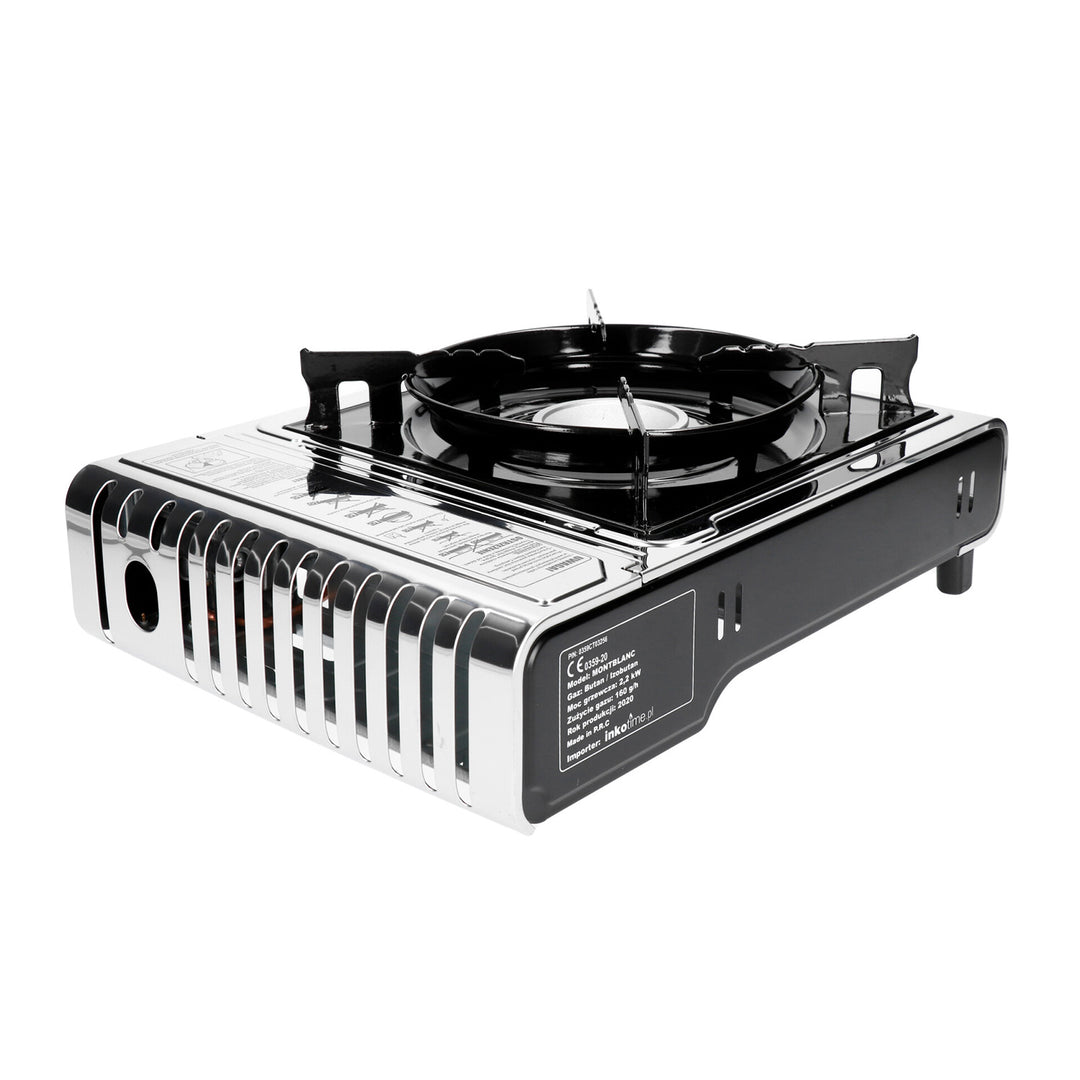 Gaskocher 2,2kW mit Gasherdkreuz  Campingkocher Gasverbrauch 160 g/h Piezozündung