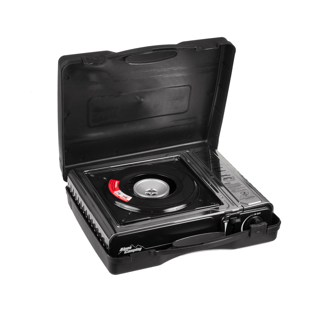 Gaskocher 2,2kW mit Gasherdkreuz  Campingkocher Gasverbrauch 160 g/h Piezozündung