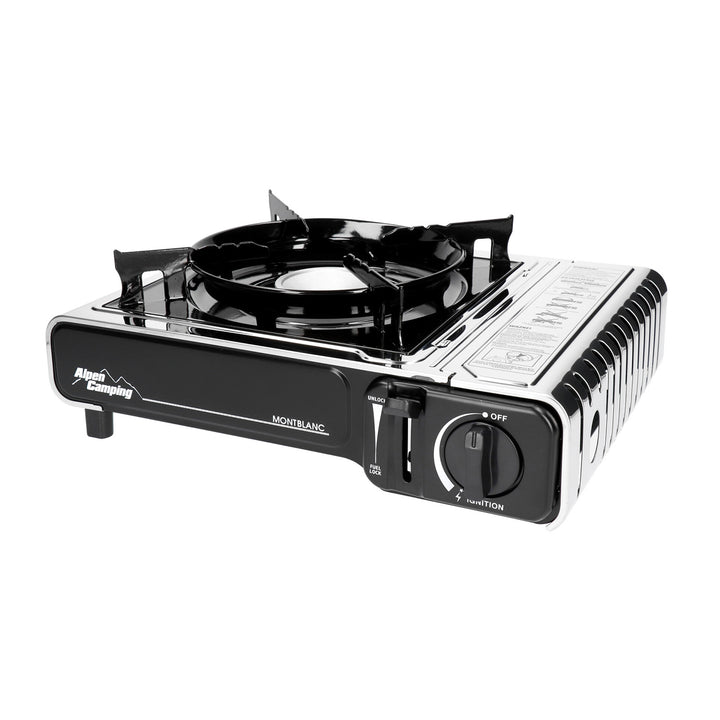 Gaskocher 2,2kW mit Gasherdkreuz  Campingkocher Gasverbrauch 160 g/h Piezozündung