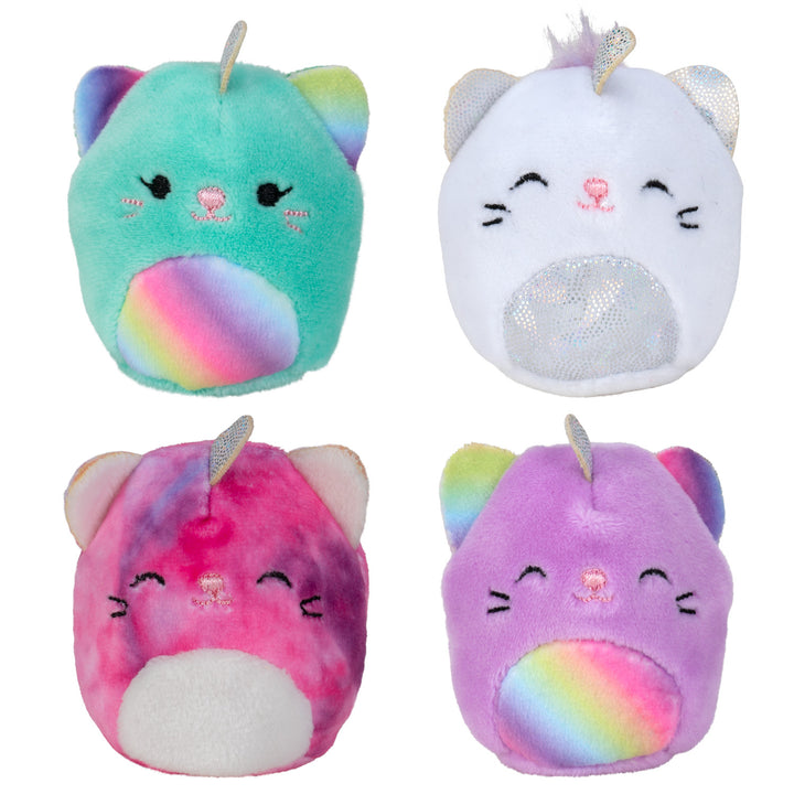 Set von 4 Squishville Caticorn Squad - Mini Squishmallows - Maskottchen Plüschbär