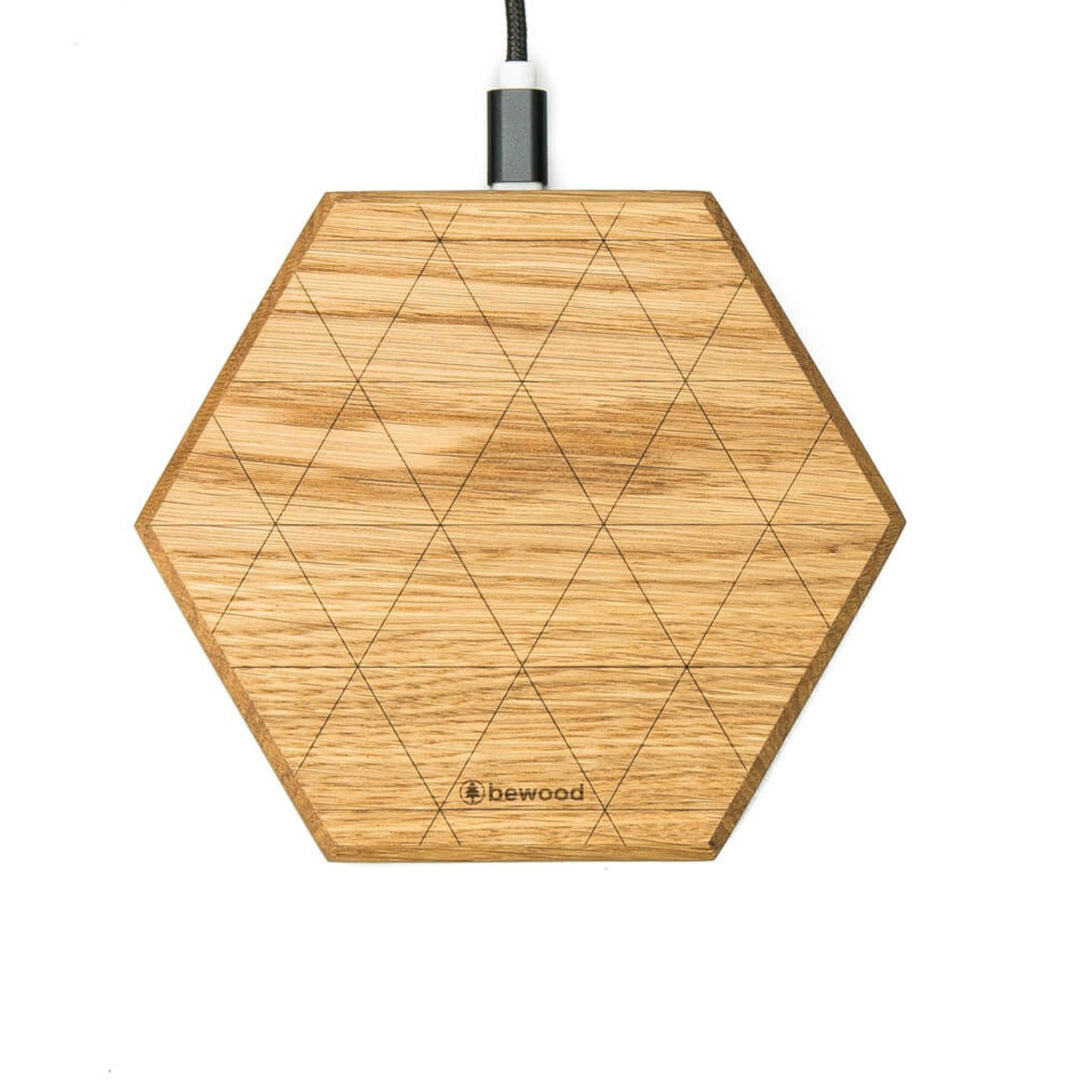 INDUKTIONS-LADEGERÄT BEWOOD SLIM HEXAGON QI 15W EICHE