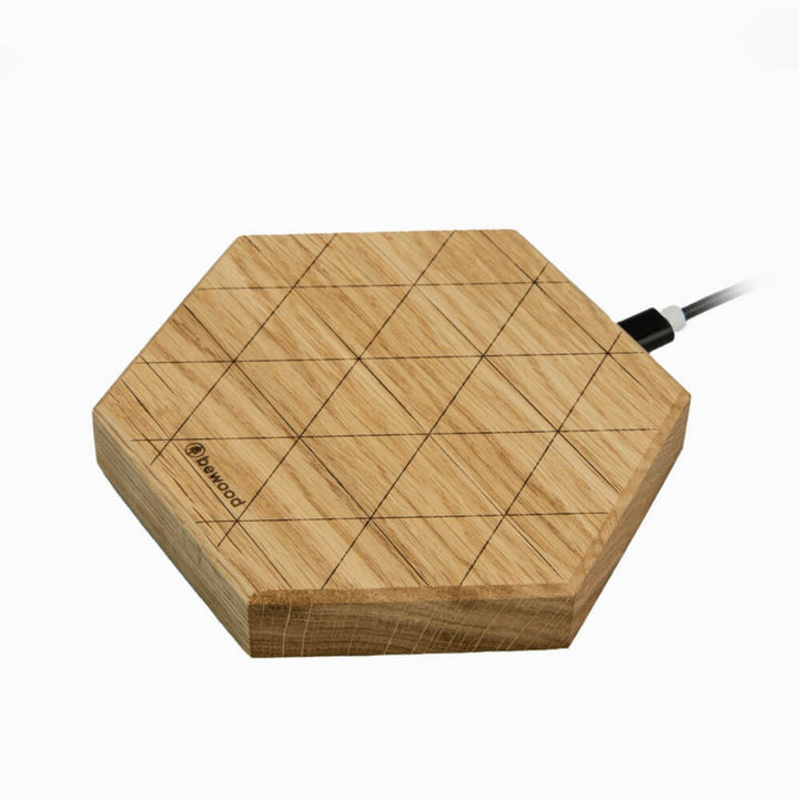 INDUKTIONS-LADEGERÄT BEWOOD SLIM HEXAGON QI 15W EICHE