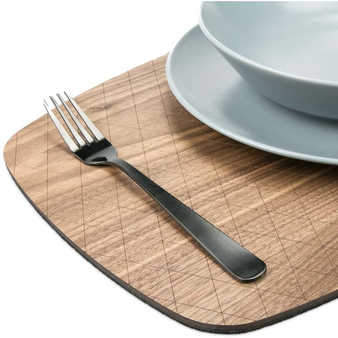 Untersetzer aus Holz 4-er Set Getränkeuntersetzer Tassenuntersetzer Tischuntersetzer Wiederverwendbar (Groß (38 cm x 28 cm), Amerikanischer Nussbaum)