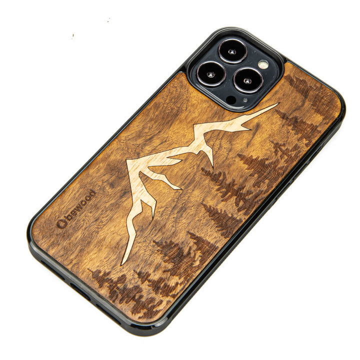 HOLZETUI IPHONE 13 PRO MAX IMBUIA BERGE HOHE QUALITÄT