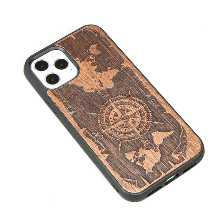 HOLZETUI IPHONE 12 / 12 PRO WIND ROSE MERBAU