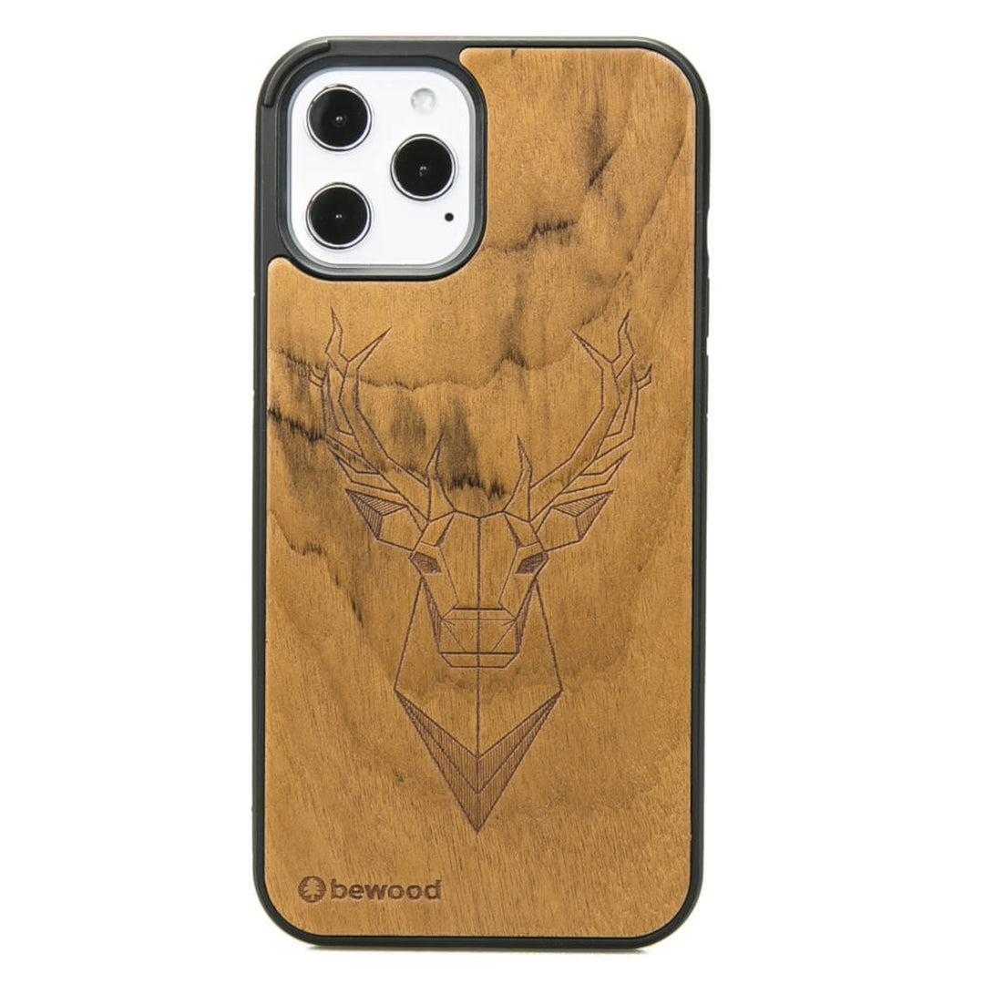 HOLZETUI IPHONE 12 PRO MAX IMBUIA HIRSCH HOHE QUALITÄT