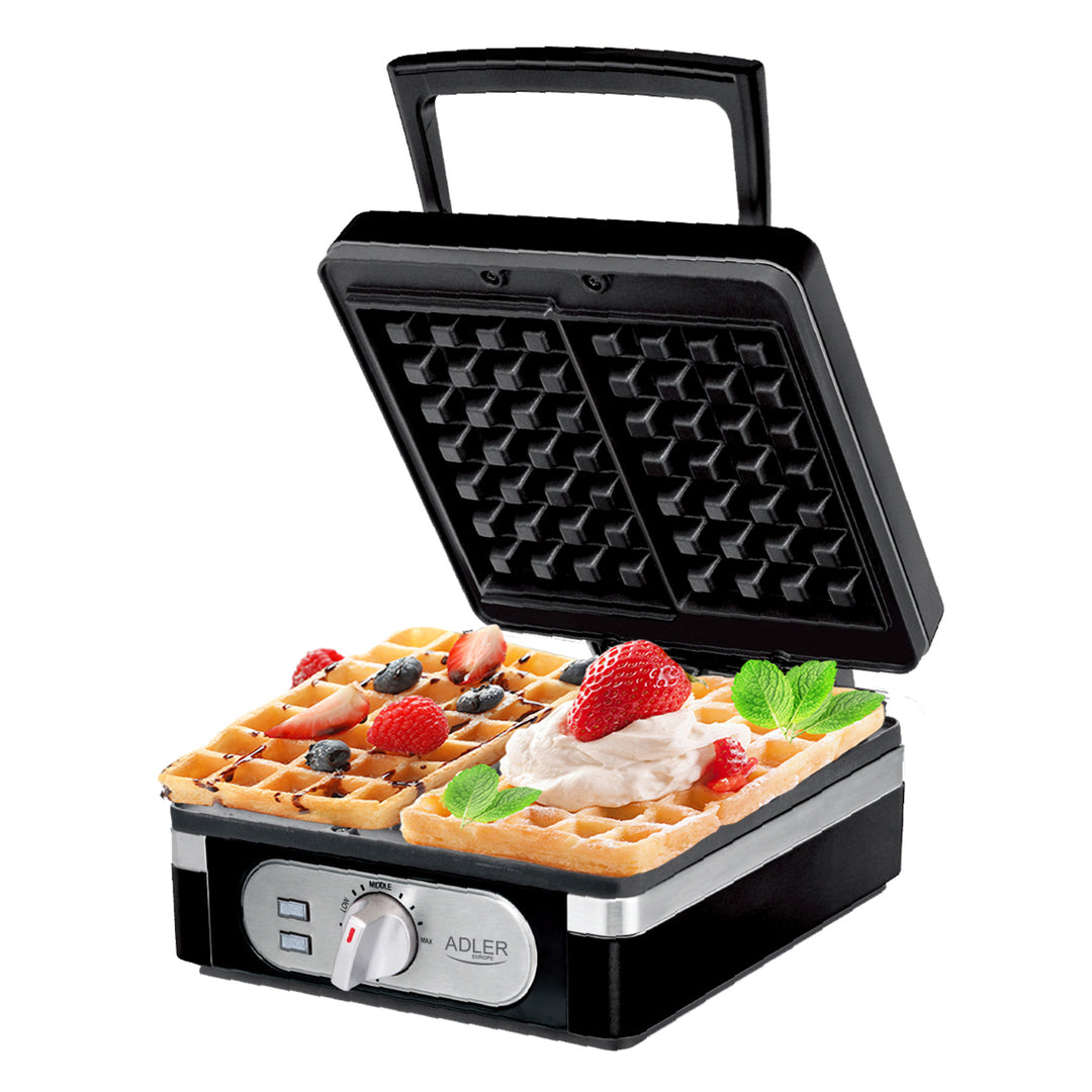 Adler AD 3056 XL Waffeleisen mit Temperaturregelung 2000W Leistungsstarkes Antihaftgerät