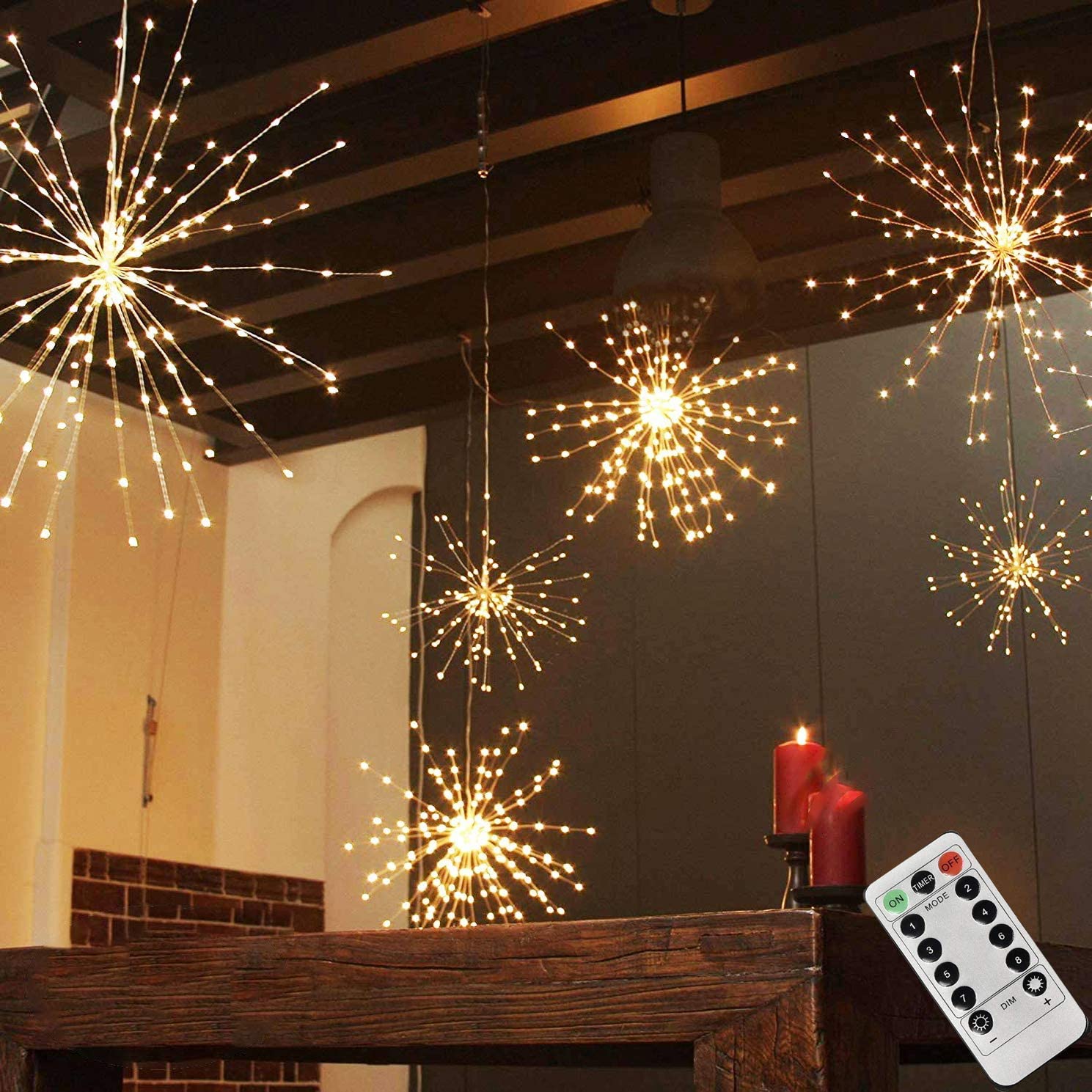 3D LED Stern Feuerwerk hängend LED Licht dekorative hängende Starburst –  Euroelectronics DE | Leuchtfiguren