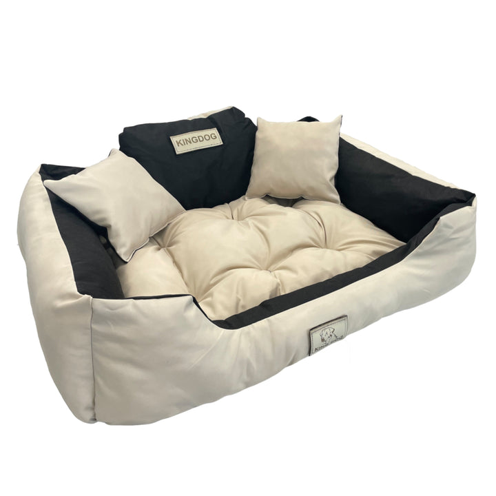 Großes Hunde-, Katzenbett 115 x 95 Beige - Kingdog Größe XL