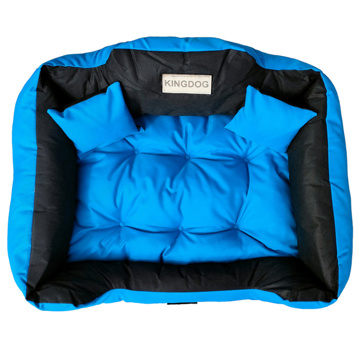 Großes Hunde-, Katzenbett 115 x 95 Blau - Kingdog Größe XL