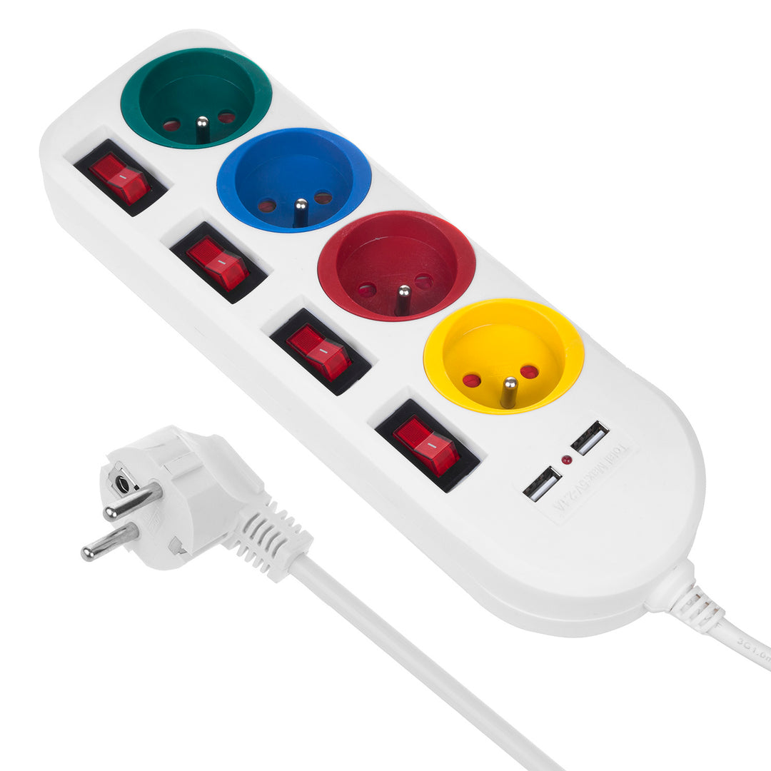DEWENWILS Steckdosenleiste Einzeln Schaltbar mit USB, 6Fach DEWENWILS Steckdosenleiste Einzeln Schaltbar mit USB, 6Fach