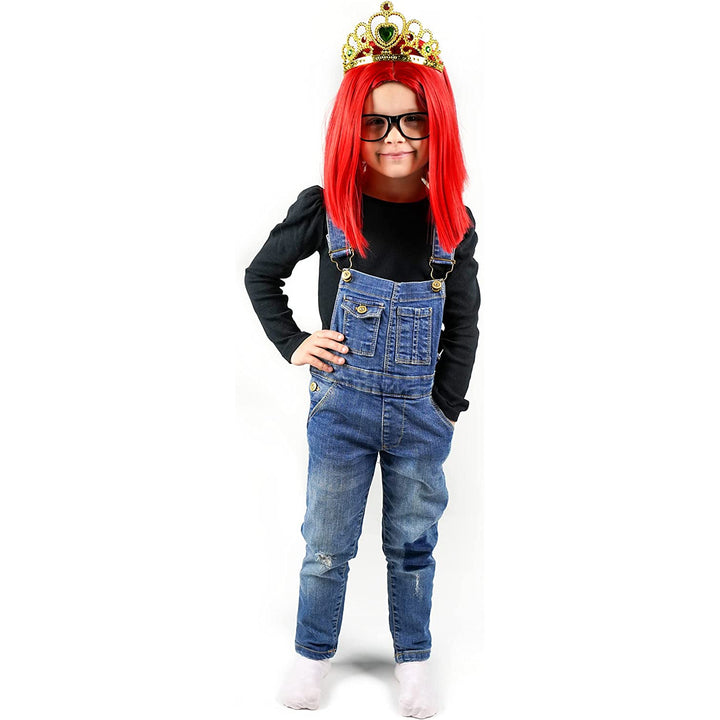 Influ Heroes Miss Aga Anziehsets Perücke, Krone, Brille