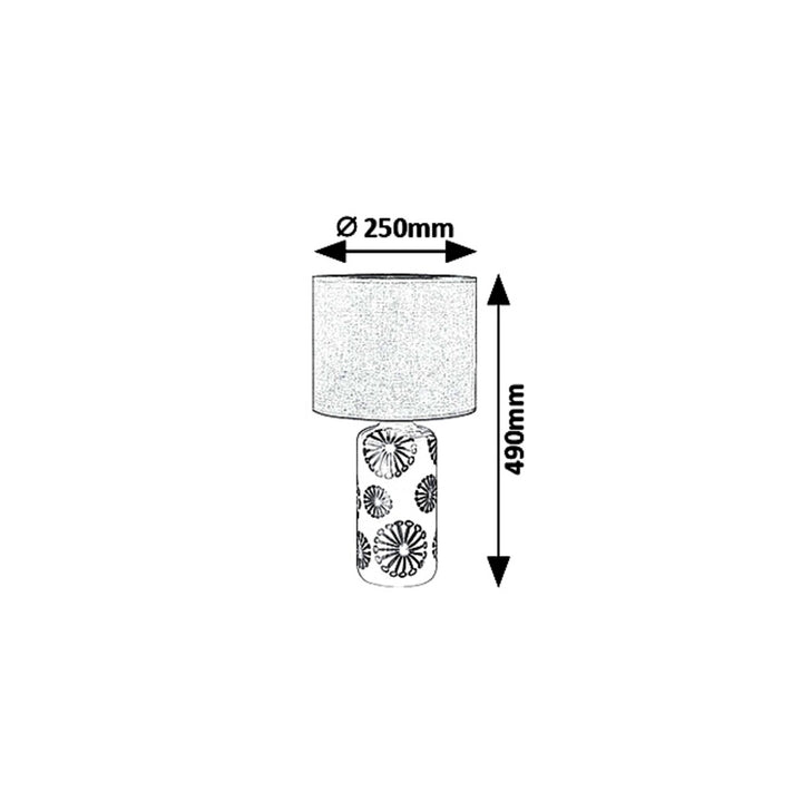 Tischlampe Ginger Tischleuchte E27 1X MAX 60W,silber/grau