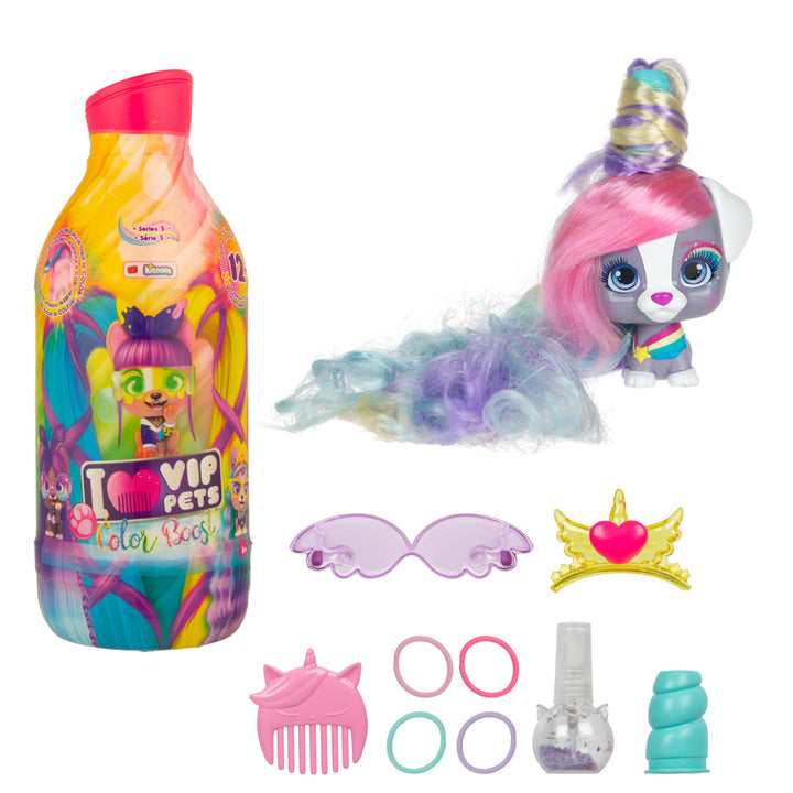 Puppe mit Zubehör Vip Pets Color Boost Serie 3 Mix