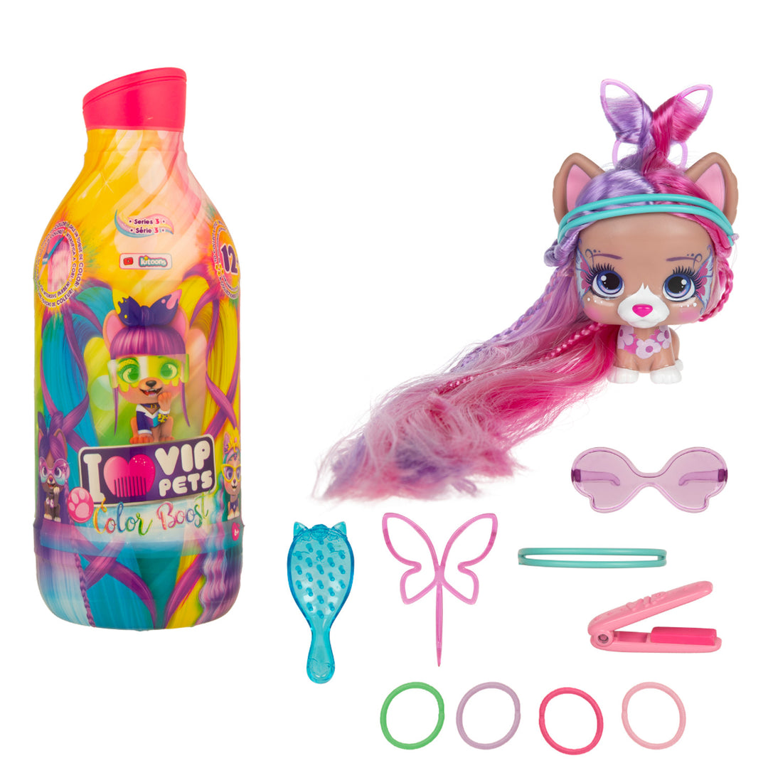 Puppe mit Zubehör Vip Pets Color Boost Serie 3 Mix