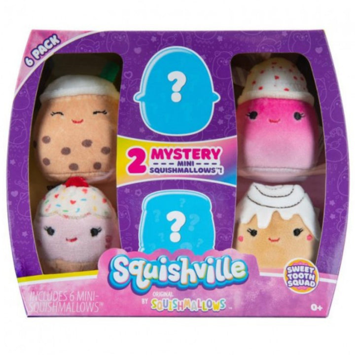 6 Plüsch-Maskottchen Squishville Squishmallows SweetTooth Squad Set Höhe von 5 cm