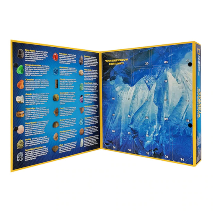 Adventskalender mit Gesteinen, Mineralien und Fossilien National Geographic