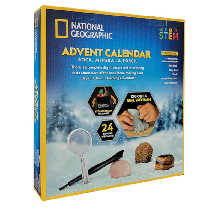 Adventskalender mit Gesteinen, Mineralien und Fossilien National Geographic