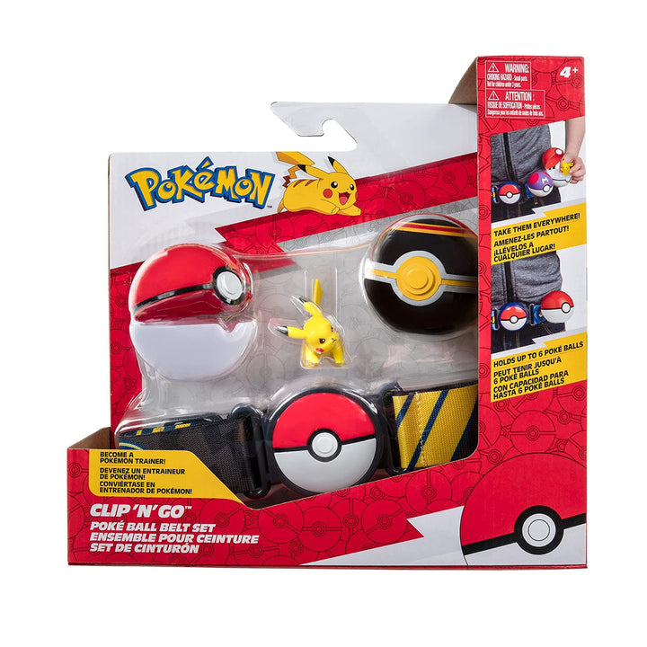 Set Pokemon Clip N Go, Poke Ball, Luxus Ball și Pikachu