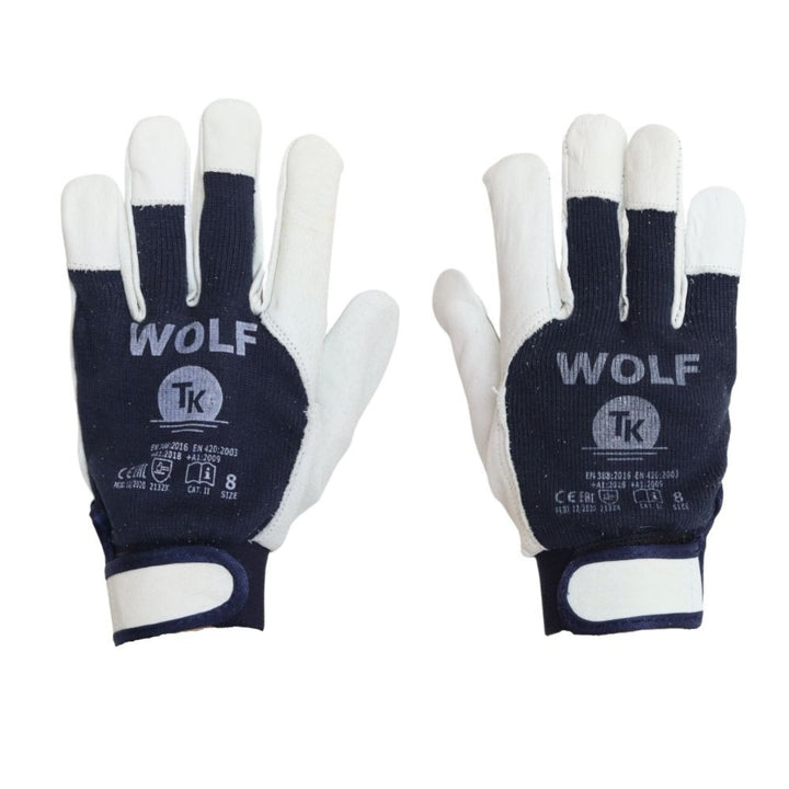 Wolf Arbeitshandschuhe Handschuhe aus Atmungsaktiver Baumwolle Gartenarbeit Arbeitsschutz Mechanikerhandschuhe mit Klettverschluss Größe:8 3x Paar