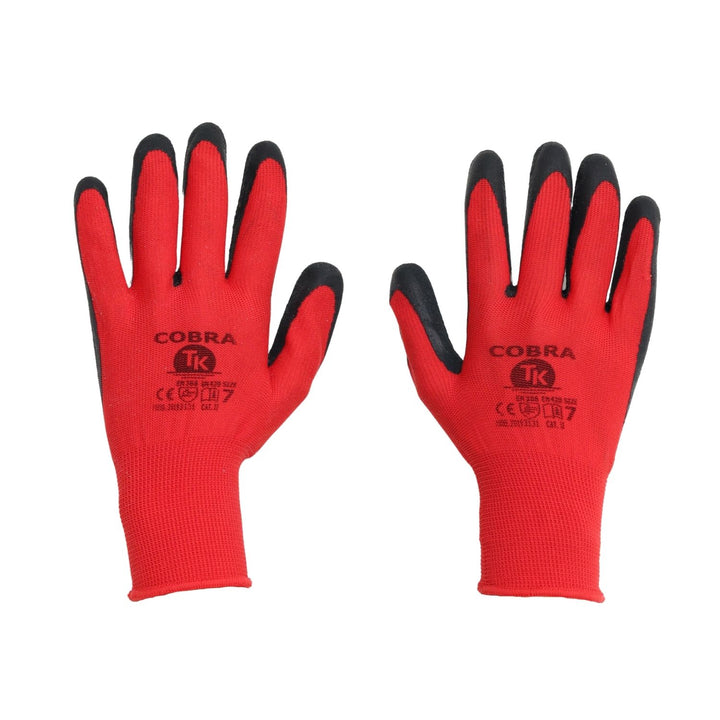 LATEXBESCHICHTETE COBRA-HANDSCHUHE GRÖSSE 9 (3 PAAR)