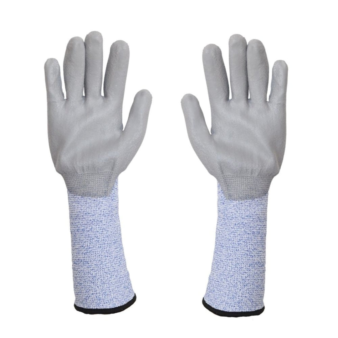 Shark Blue Long Arbeitshandschuhe Montagehandschuhe mit Polyurethan-Beschichtung Reißfest Schnittschutzhandschuhe Extra Lange Stulpe 3x Paar  Größe:9