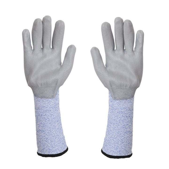 Shark Blue Long Arbeitshandschuhe Montagehandschuhe mit Polyurethan-Beschichtung Reißfest Schnittschutzhandschuhe Extra Lange Stulpe 3x Paar  Größe:10