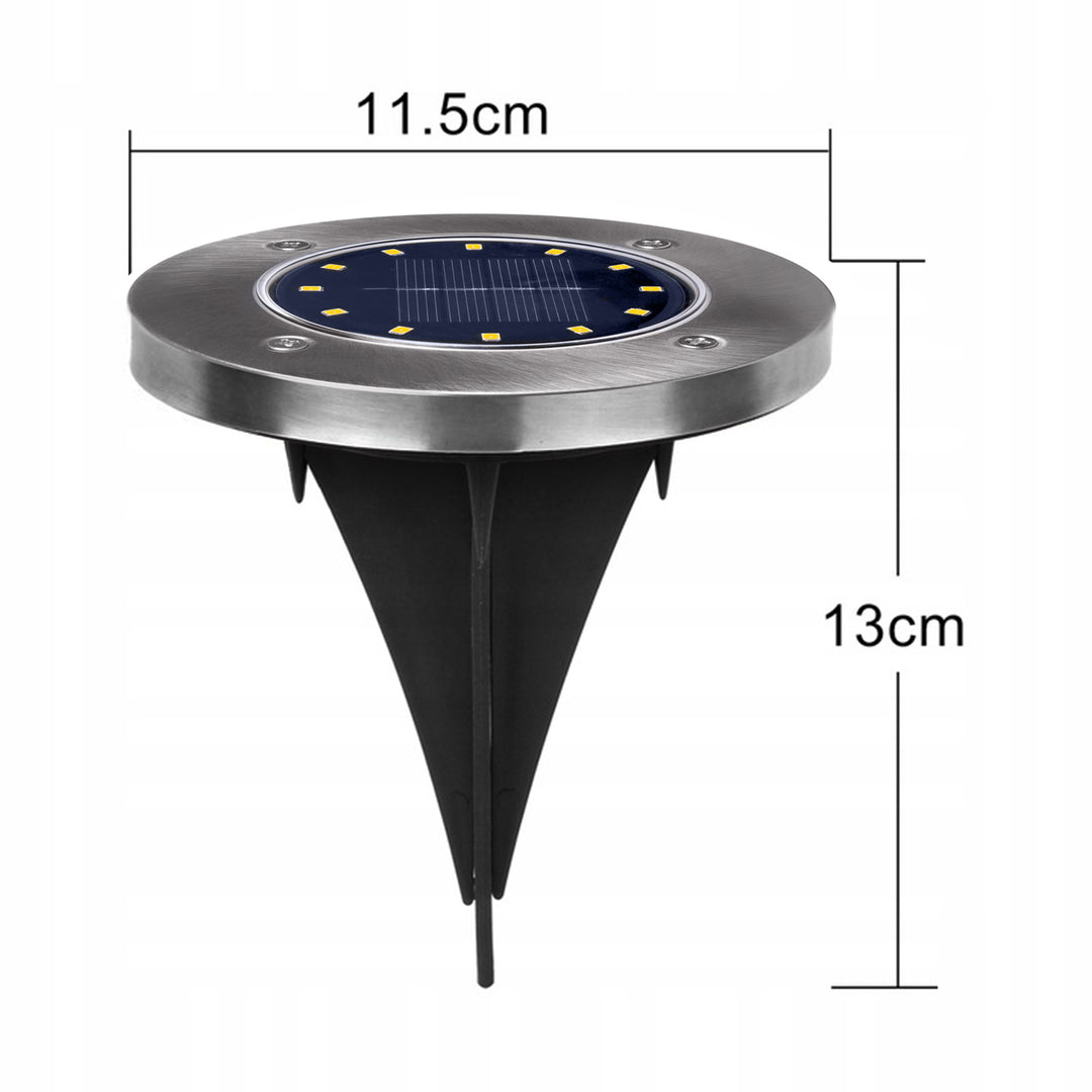 Maclean MCE318 LED Solar Bodenleuchten mit Erdspieß 12 LED SMD Neutralweiß 4000K 0,7W Solarlampe für Außen Wegeleuchte Gartenleuchten IP44 (1x Stück)