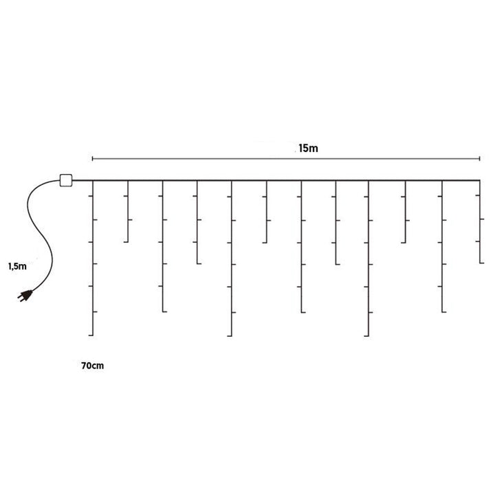 Lichtgirlande ML50Z 100 Eiszapfen 500 Led 15m kaltweiß IP44