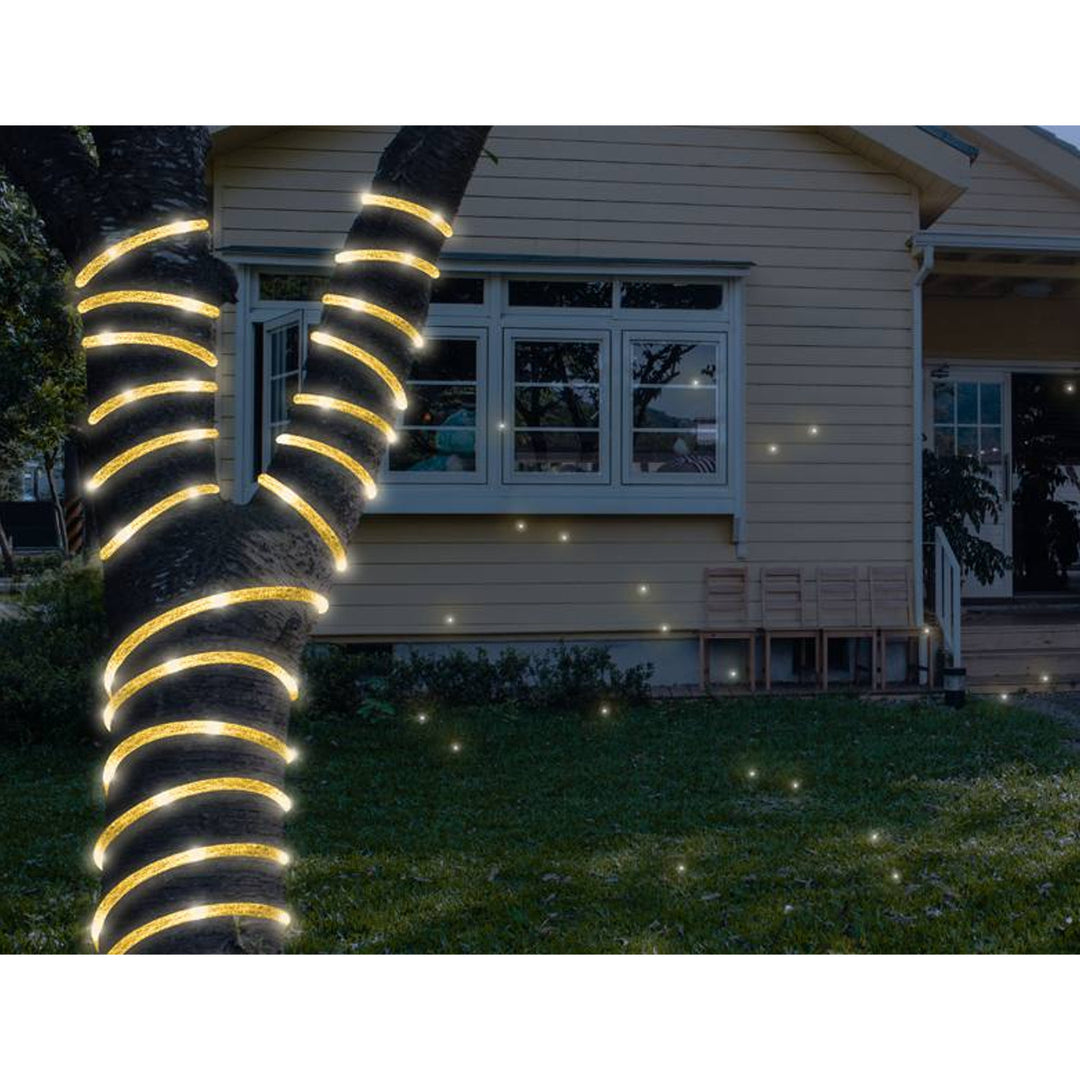 Weihnachtsbeleuchtung Beleuchtung Lichterkette Moon In The Room 100 LEDs Schnur mit Glitzer gold Lampen Warmweiß