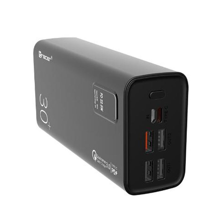 Tracer Modi Powerbank mit Schnellladefunktion Externer Akku 3000mAh USB-C 4 x USB 2.0 Quick Charge QC3.0 Fast Charge Power delivery PD 22.5W + SPC