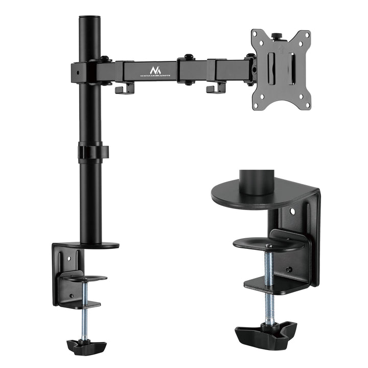 Maclean MC-883+MC-764 Laptop Halterung Kompatibiel mit Laptops/Notebooks von 23 bis 42 cm Tischhalterung Schwenkbar Neigbar Höhenverstellbar Doppelarm Maximale Belastung: 4,5 kg