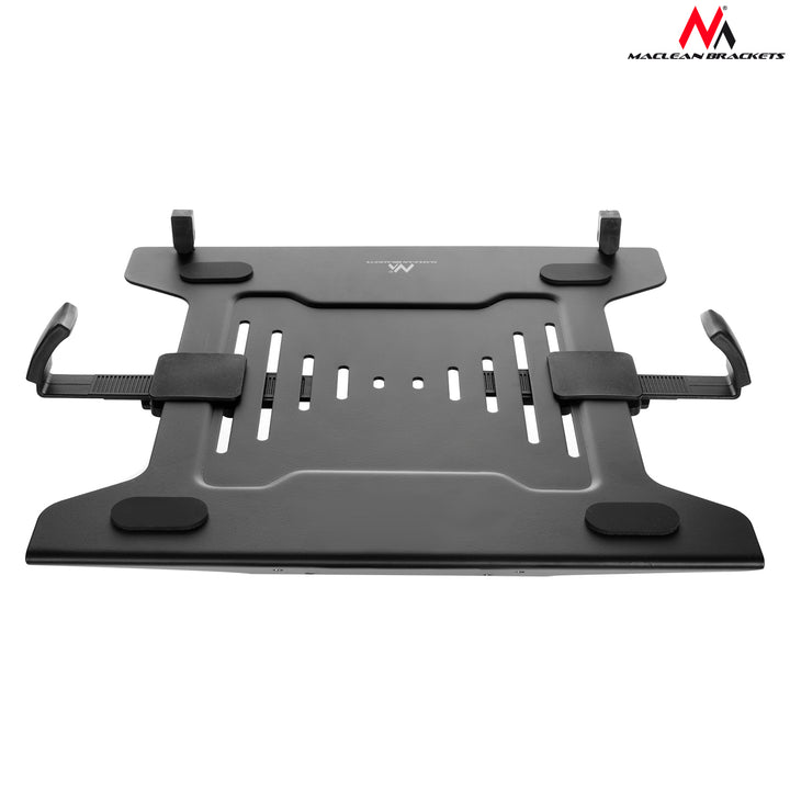 Maclean MC-883+MC-764 Laptop Halterung Kompatibiel mit Laptops/Notebooks von 23 bis 42 cm Tischhalterung Schwenkbar Neigbar Höhenverstellbar Doppelarm Maximale Belastung: 4,5 kg