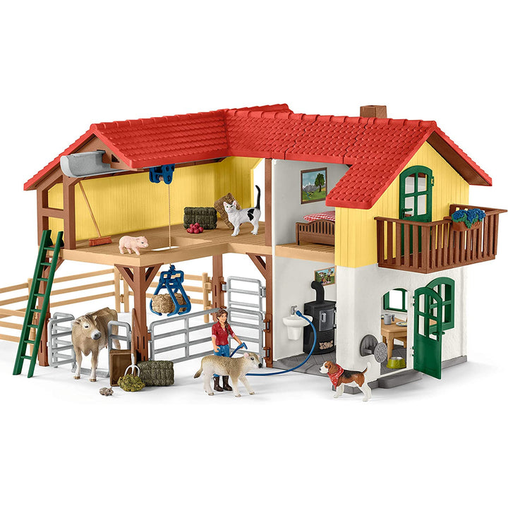 Schleich Großes Bauernhof-Set mit Ställen und Tieren 42407