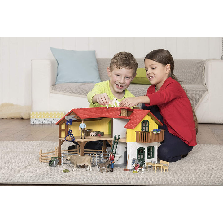 Schleich Großes Bauernhof-Set mit Ställen und Tieren 42407